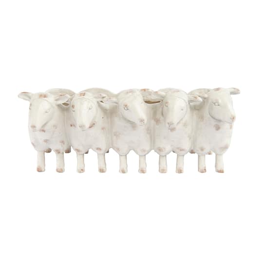 White 13&#x22; Sheep Planter